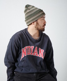 RACAL（ラカル）の「Japanese Paper Blend Multi Stripe Knit Beanie / 和紙混紡マルチボーダーニットビーニー（ニットキャップ/ビーニー・メンズ）」