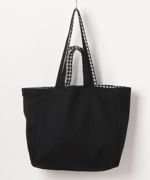 TONE SELECT GOODS（トーンセレクトグッズ）の「Liaa/大容量 リバーシブル ギンガムチェックトートバッグ A18259（トートバッグ・レディース・ベージュ/グリーン/ブラック/ピンク/イエロー・FREE）」の8枚目の写真