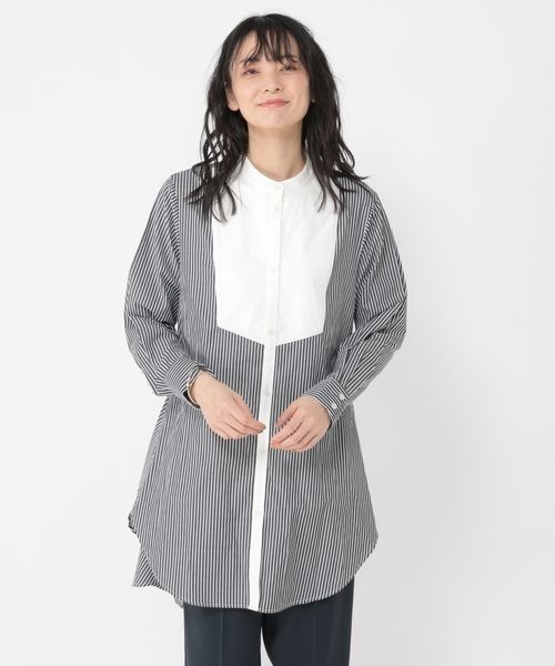 ブラウス シャツ 「ウタオ」ビブヨークストライプシャツ レディース セール】《ウタオ》ビブヨークストライプシャツ（シャツ