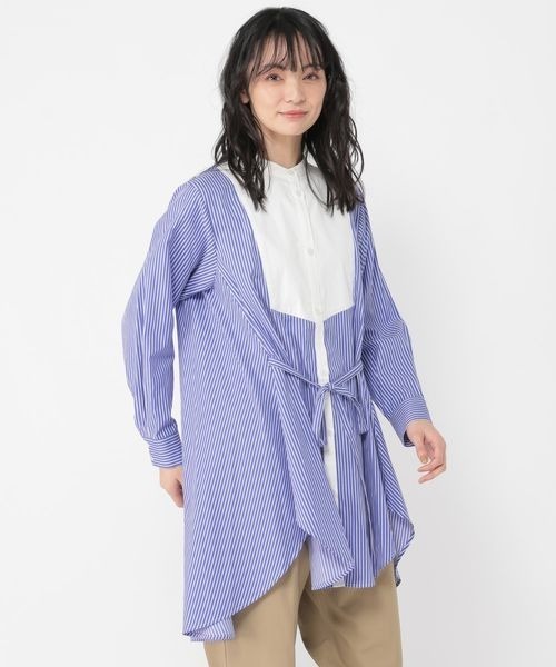 ブラウス シャツ 「ウタオ」ビブヨークストライプシャツ レディース セール】《ウタオ》ビブヨークストライプシャツ（シャツ