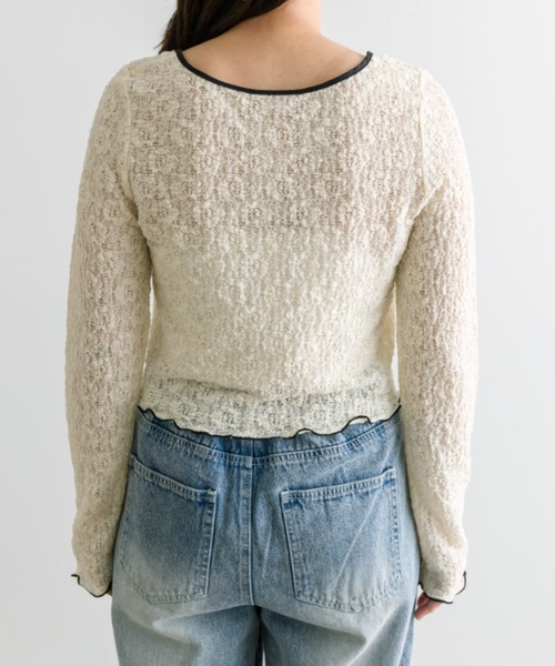 OLIVE des OLIVE(オリーブデオリーブ)の「【WEB限定カラー有】シアインナー 1041060580(Tシャツ/カットソー・レディース・オフホワイト/ブラック/アイボリー/ブラック系その他・FREE)」の7枚目の写真