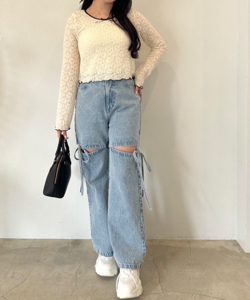 OLIVE des OLIVE(オリーブデオリーブ)の「【WEB限定カラー有】シアインナー 1041060580(Tシャツ/カットソー・レディース・オフホワイト/ブラック/アイボリー/ブラック系その他・FREE)」の12枚目の写真