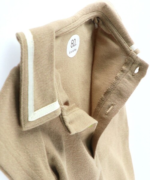 BRANSHES（ブランシェス）の「鹿の子半袖カバーオール（ロンパース・キッズ・ブラック/ベージュ・80/70）」の5枚目の写真