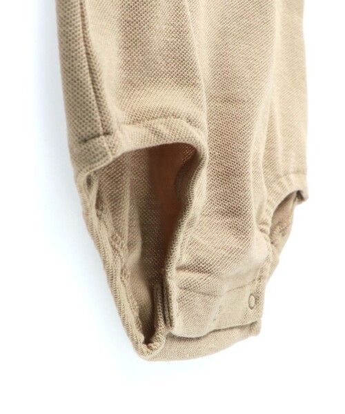 BRANSHES（ブランシェス）の「鹿の子半袖カバーオール（ロンパース・キッズ・ブラック/ベージュ・80/70）」の7枚目の写真