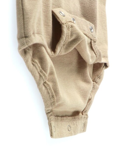 BRANSHES（ブランシェス）の「鹿の子半袖カバーオール（ロンパース・キッズ・ブラック/ベージュ・80/70）」の8枚目の写真