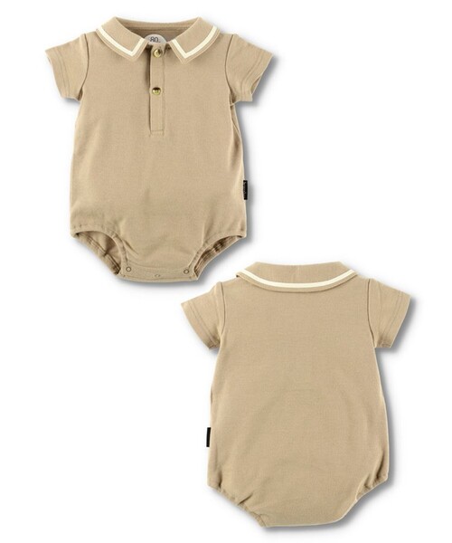 BRANSHES（ブランシェス）の「鹿の子半袖カバーオール（ロンパース・キッズ・ブラック/ベージュ・80/70）」の11枚目の写真