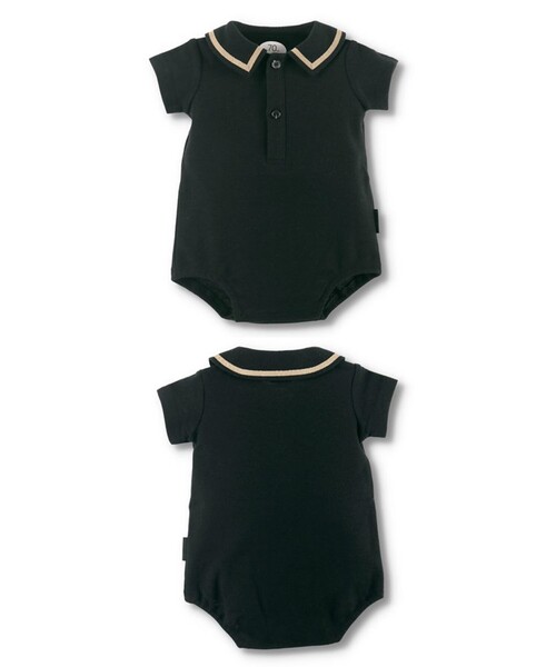 BRANSHES（ブランシェス）の「鹿の子半袖カバーオール（ロンパース・キッズ・ブラック/ベージュ・80/70）」の18枚目の写真