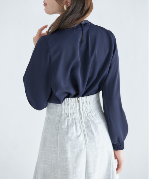 tocco closet(トッコ クローゼット)の「ツイードパイピングハイウエストスカート(スカート・レディース・ブラック/ライトグレー・M)」の7枚目の写真