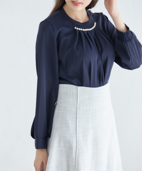 tocco closet(トッコ クローゼット)の「ツイードパイピングハイウエストスカート(スカート・レディース・ブラック/ライトグレー・M)」の8枚目の写真