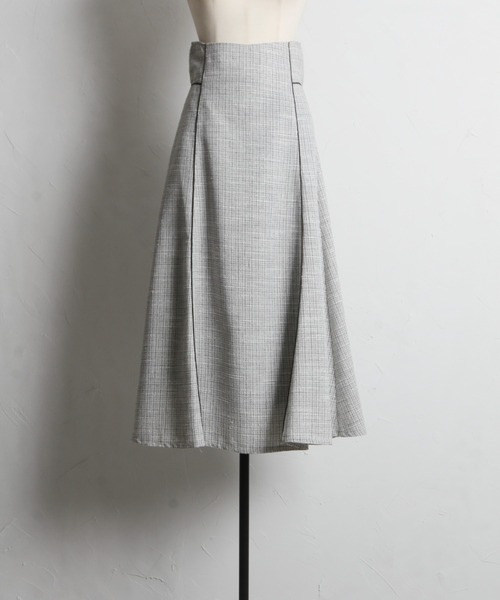 tocco closet(トッコ クローゼット)の「ツイードパイピングハイウエストスカート(スカート・レディース・ブラック/ライトグレー・M)」の12枚目の写真