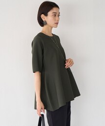 ハーフスリーブ ペプラムニット