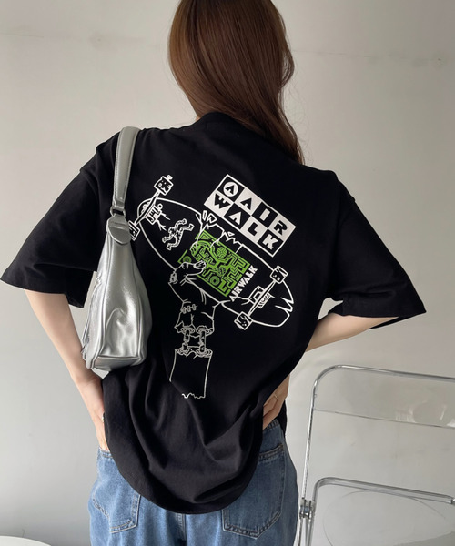 Ada.(エイダ)の「AIR WALK 半袖 バックプリント Tシャツ(Tシャツ/カットソー・レディース・ブラック/オフホワイト/ピンク・M/L)」の2枚目の写真