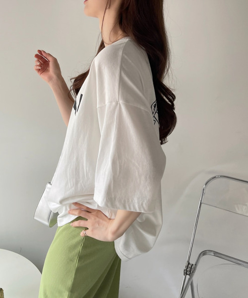 Ada.(エイダ)の「AIR WALK 半袖 バックプリント Tシャツ(Tシャツ/カットソー・レディース・ブラック/オフホワイト/ピンク・M/L)」の7枚目の写真