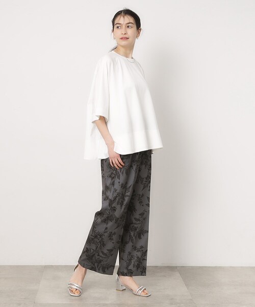 OPAQUE.CLIP(オペークドットクリップ)の「◆ボタニカルプリントイージーパンツ【洗濯機洗い可】(その他パンツ・レディース・ホワイト系3/チャコール・38/42/40)」の9枚目の写真