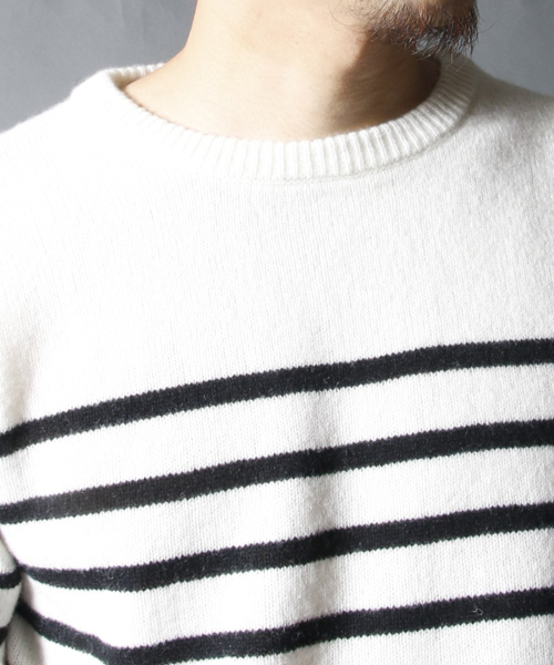 AMERICAN RAG CIE(アメリカンラグシー)の「AMERICAN RAG CIE ウールパネルボーダーニット / 109-AMG-M152-KN617(ニット/セーター・メンズ・ホワイト系その他/ブラック系その他・1/2)」の10枚目の写真