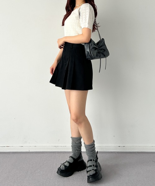Heather（ヘザー）の「カツラギプリーツミニスカート 119110