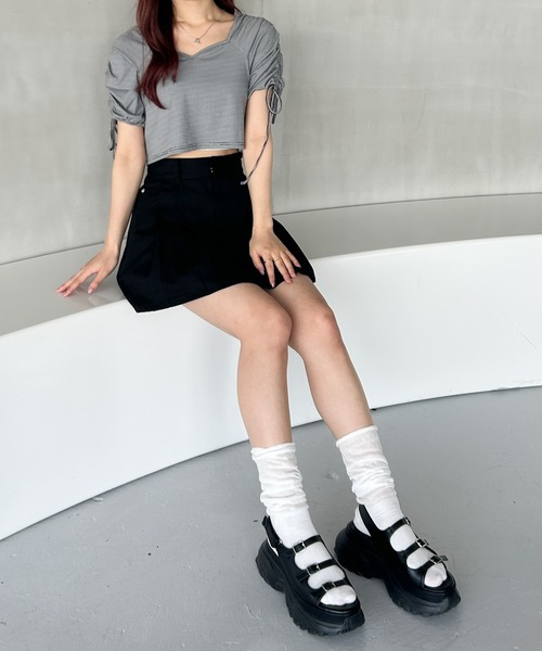 Heather（ヘザー）の「カツラギプリーツミニスカート 119110