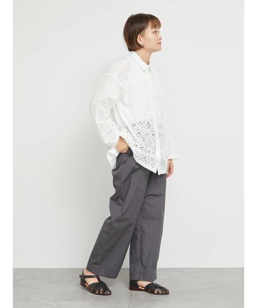 sm2rhythm（サマンサモスモスリズム）の「カットワーク刺繍シアーチュニック（シャツ/ブラウス・レディース・ブルー/オフホワイト/ブラック・F）」の13枚目の写真
