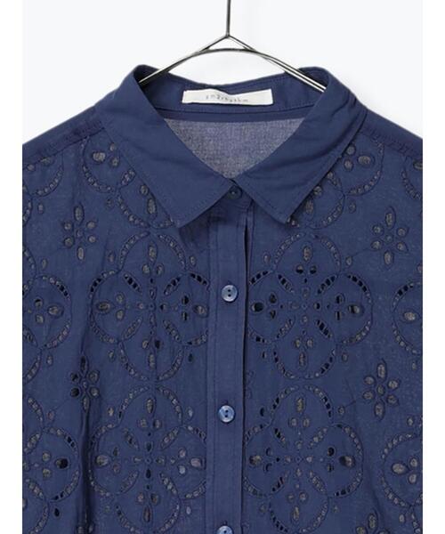 sm2rhythm（サマンサモスモスリズム）の「カットワーク刺繍シアーチュニック（シャツ/ブラウス・レディース・ブルー/オフホワイト/ブラック・F）」の16枚目の写真