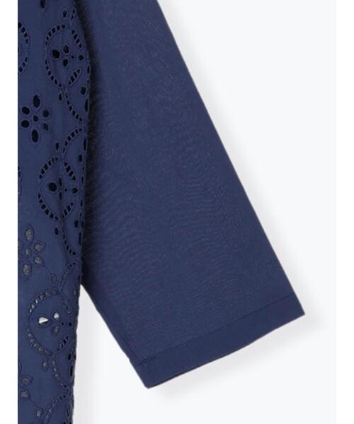 sm2rhythm（サマンサモスモスリズム）の「カットワーク刺繍シアーチュニック（シャツ/ブラウス・レディース・ブルー/オフホワイト/ブラック・F）」の17枚目の写真