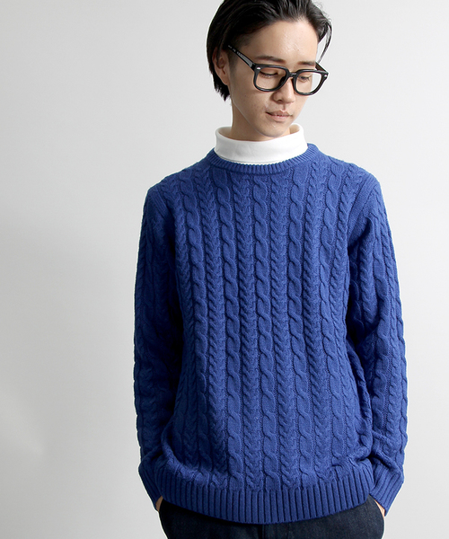 WEGO（ウィゴー）の「◆WEGO/スタンダードケーブルニット（ニット/セーター・メンズ・ホワイト系その他/オフホワイト/ブラック/グレー/グレー系その他/ネイビー/ロイヤルブルー/ワイン・SMALL/MEDIUM/LARGE）」の7枚目の写真