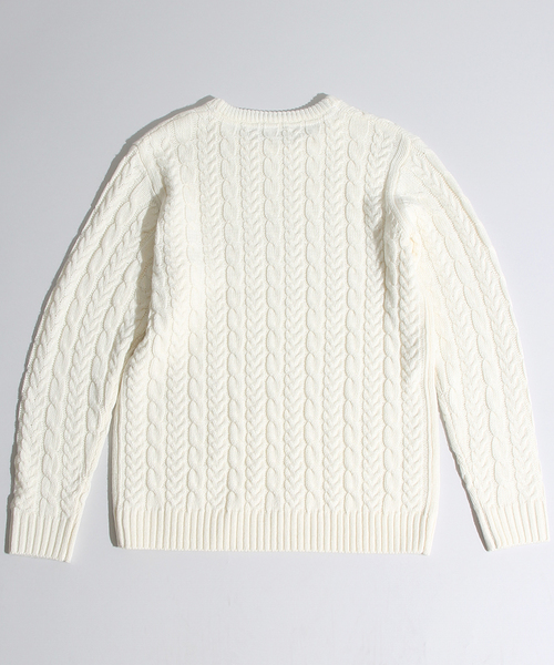 WEGO（ウィゴー）の「◆WEGO/スタンダードケーブルニット（ニット/セーター・メンズ・ホワイト系その他/オフホワイト/ブラック/グレー/グレー系その他/ネイビー/ロイヤルブルー/ワイン・SMALL/MEDIUM/LARGE）」の9枚目の写真