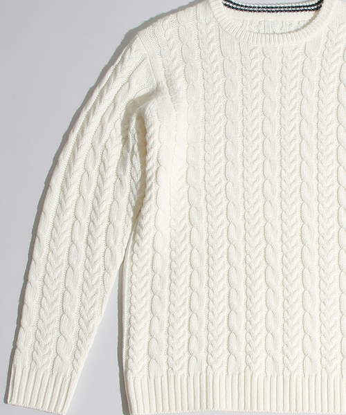 WEGO（ウィゴー）の「◆WEGO/スタンダードケーブルニット（ニット/セーター・メンズ・ホワイト系その他/オフホワイト/ブラック/グレー/グレー系その他/ネイビー/ロイヤルブルー/ワイン・SMALL/MEDIUM/LARGE）」の16枚目の写真