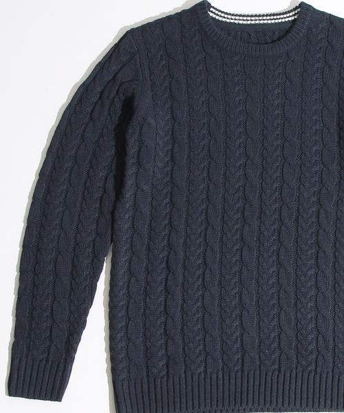 WEGO（ウィゴー）の「◆WEGO/スタンダードケーブルニット（ニット/セーター・メンズ・ホワイト系その他/オフホワイト/ブラック/グレー/グレー系その他/ネイビー/ロイヤルブルー/ワイン・SMALL/MEDIUM/LARGE）」の21枚目の写真