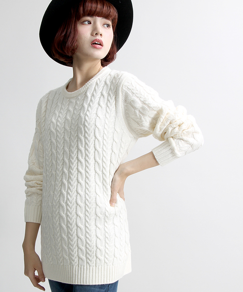 WEGO（ウィゴー）の「◆WEGO/スタンダードケーブルニット（ニット/セーター・メンズ・ホワイト系その他/オフホワイト/ブラック/グレー/グレー系その他/ネイビー/ロイヤルブルー/ワイン・SMALL/MEDIUM/LARGE）」の22枚目の写真