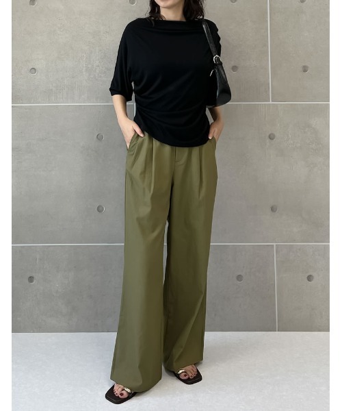 21秋冬物　1回着用　ジャーナルスタンダードレサージュ　2タックワイドパンツ　茶 21秋冬物 1回着用 ジャーナルスタンダードレサージュ 2タック