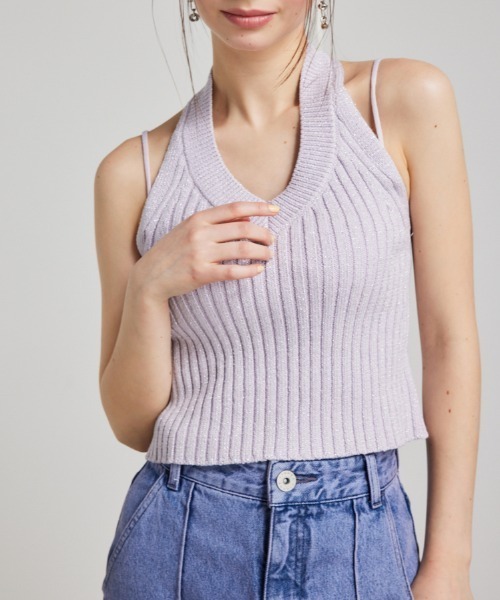リナシメント RINASCIMENTO ホルターネッククロッシェニットトップス （Panna Bianco） リナシメント RINASCIMENTO ホルターネッククロッシェニット