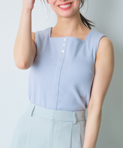 カップ付きテレコタンクトップ 【低身長・小柄女性】（タンクトップ）｜COHINA（コヒナ）