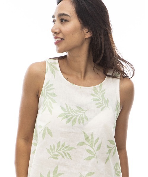 BILLABONG（ビラボン）の「BILLABONG レディース 【CHILLWEAR】 LINEN COTTON WOVEN TANK 【2024年夏モデル】/ビラボンリネンコットンタンク（タンクトップ・レディース・マルチ/アイボリー/ブラウン・MEDIUM/LARGE）」の9枚目の写真