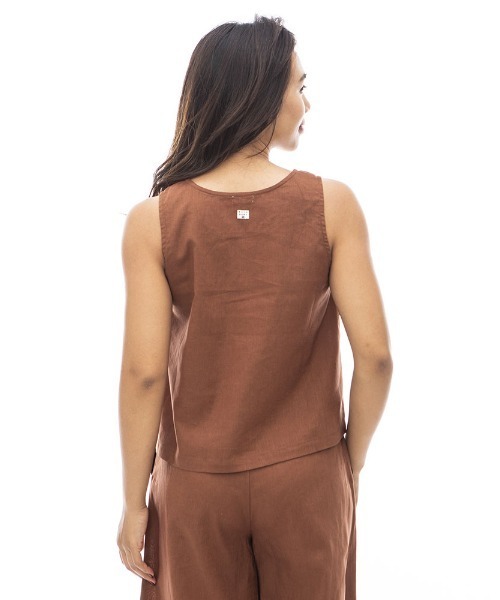 BILLABONG（ビラボン）の「BILLABONG レディース 【CHILLWEAR】 LINEN COTTON WOVEN TANK 【2024年夏モデル】/ビラボンリネンコットンタンク（タンクトップ・レディース・マルチ/アイボリー/ブラウン・MEDIUM/LARGE）」の17枚目の写真