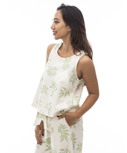 BILLABONG（ビラボン）の「BILLABONG レディース 【CHILLWEAR】 LINEN COTTON WOVEN TANK 【2024年夏モデル】/ビラボンリネンコットンタンク（タンクトップ・レディース・マルチ/アイボリー/ブラウン・MEDIUM/LARGE）」の10枚目の写真