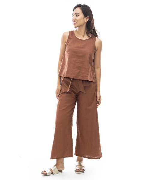 BILLABONG（ビラボン）の「BILLABONG レディース 【CHILLWEAR】 LINEN COTTON WOVEN TANK 【2024年夏モデル】/ビラボンリネンコットンタンク（タンクトップ・レディース・マルチ/アイボリー/ブラウン・MEDIUM/LARGE）」の18枚目の写真