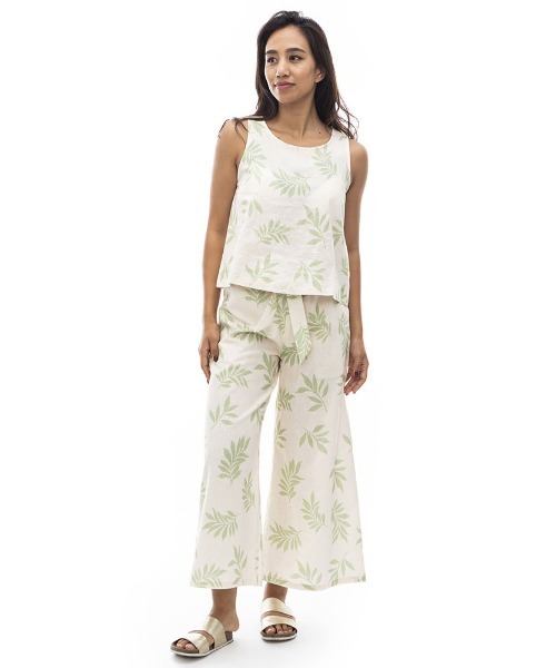 BILLABONG（ビラボン）の「BILLABONG レディース 【CHILLWEAR】 LINEN COTTON WOVEN TANK 【2024年夏モデル】/ビラボンリネンコットンタンク（タンクトップ・レディース・マルチ/アイボリー/ブラウン・MEDIUM/LARGE）」の12枚目の写真