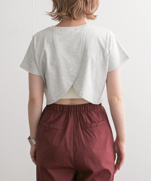 KBF（ケイビーエフ）の「フロントオープンロゴTEE（Tシャツ/カットソー・レディース・グレー/オフホワイト・ONE）」の15枚目の写真