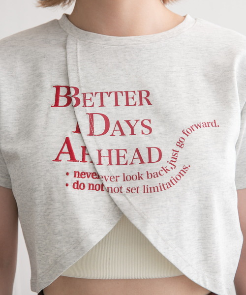 KBF（ケイビーエフ）の「フロントオープンロゴTEE（Tシャツ/カットソー・レディース・グレー/オフホワイト・ONE）」の16枚目の写真