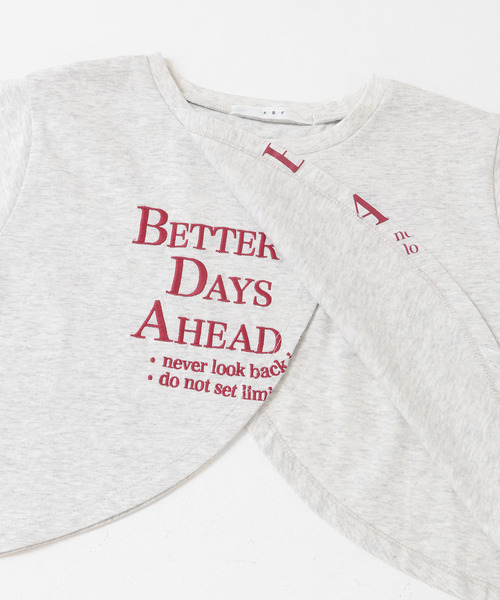 KBF（ケイビーエフ）の「フロントオープンロゴTEE（Tシャツ/カットソー・レディース・グレー/オフホワイト・ONE）」の22枚目の写真