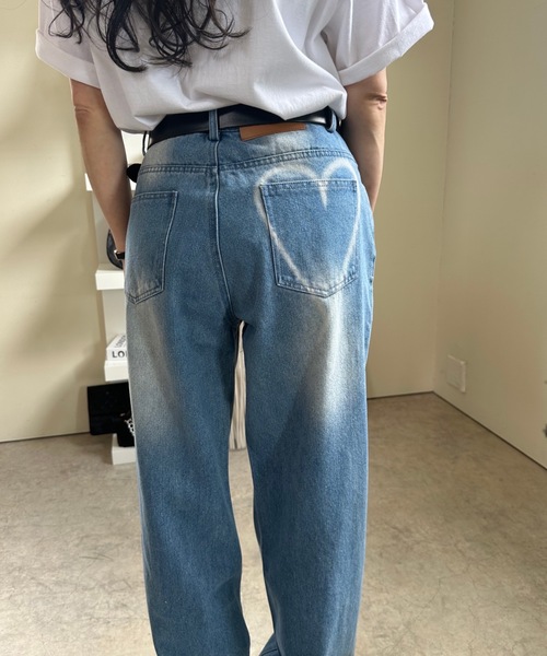 セール】ハートブリーチデニムルーズパンツ（デニムパンツ