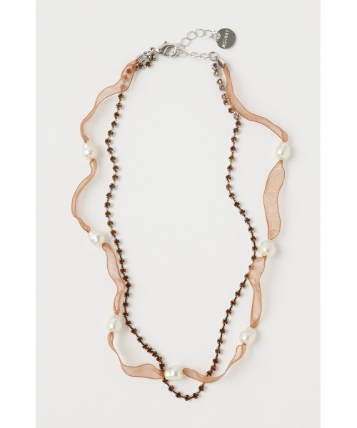 MOUSSY（マウジー）の「RIBBON LAYERED ネックレス（ネックレス・レディース・ブラウン/カーキ・FREE）」の3枚目の写真