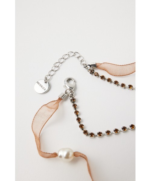 MOUSSY（マウジー）の「RIBBON LAYERED ネックレス（ネックレス・レディース・ブラウン/カーキ・FREE）」の5枚目の写真