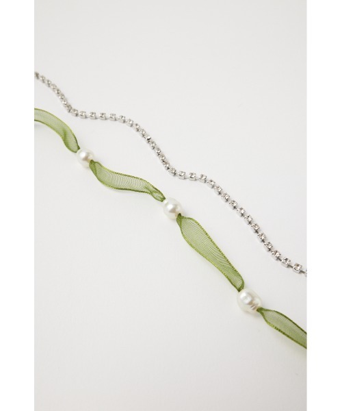 MOUSSY（マウジー）の「RIBBON LAYERED ネックレス（ネックレス・レディース・ブラウン/カーキ・FREE）」の7枚目の写真