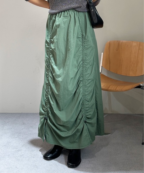 【セール】ナイロンギャザーロングスカート（スカート）｜1chaku.（イッチャク）