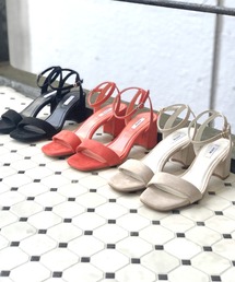 【REZOY】アンクルストラップスエードサンダル