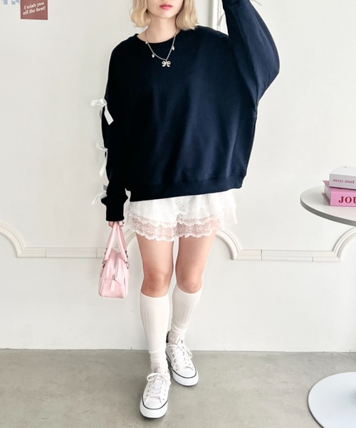 Loueme(ルエム)の「ティアードレースショートパンツ(その他パンツ・レディース・ホワイト/ブラック・FREE)」の6枚目の写真