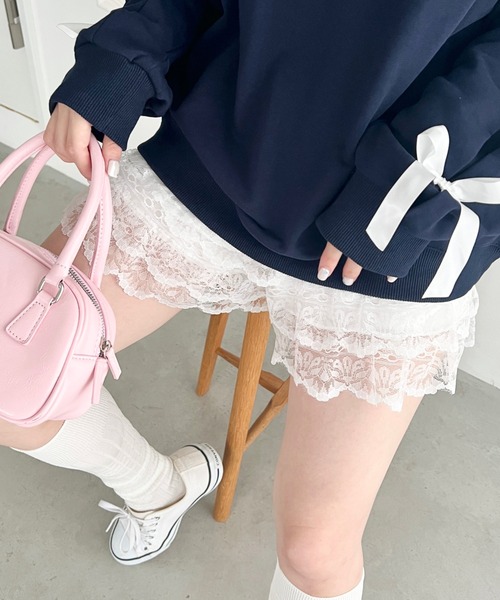 Loueme(ルエム)の「ティアードレースショートパンツ(その他パンツ・レディース・ホワイト/ブラック・FREE)」の10枚目の写真