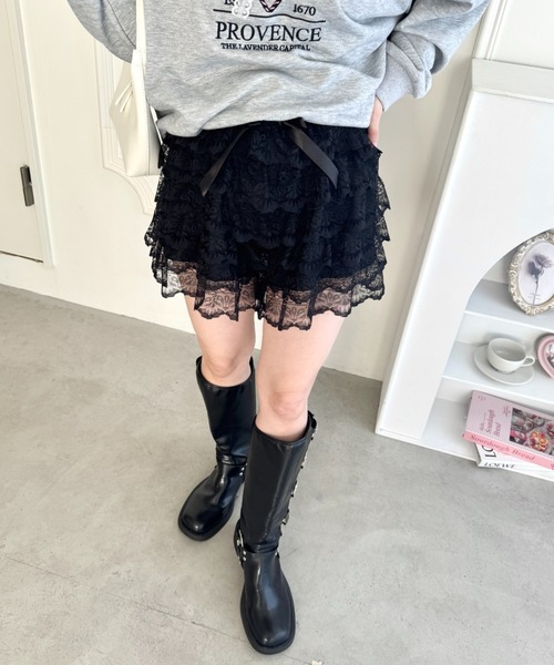 Loueme(ルエム)の「ティアードレースショートパンツ(その他パンツ・レディース・ホワイト/ブラック・FREE)」の15枚目の写真