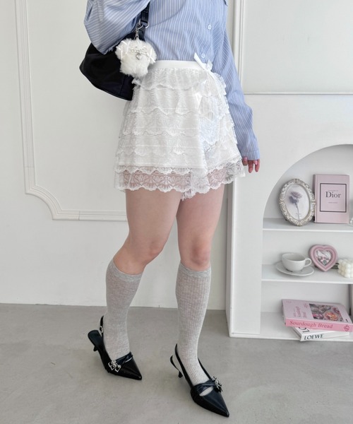 Loueme(ルエム)の「ティアードレースショートパンツ(その他パンツ・レディース・ホワイト/ブラック・FREE)」の12枚目の写真